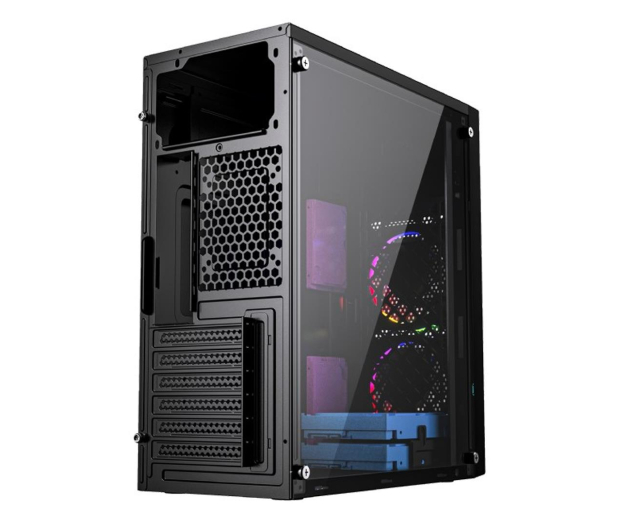GEMBIRD Midi Tower Fornax M100RGB ATX wentylatory RGB Czarna CCC-FC-M100RGB - 1184606 - zdjęcie 7